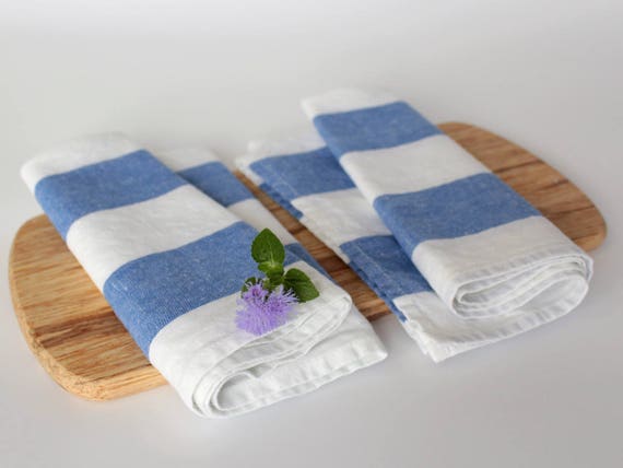Pure Linen Dish Towels Striped Kitchen Towels 100% Flax