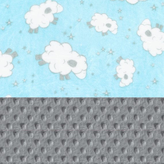 Minky Baby Blanket/ Personalized Baby Blanket / Blue Lamb Blanket // Sheep baby blanket // Name Blanket / Baby Shower Gift