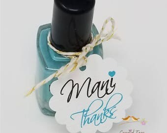 Mani Thanks Tags Bridal Shower Thank You Gifts Baby Shower