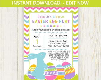 Egg hunt invitation | Etsy