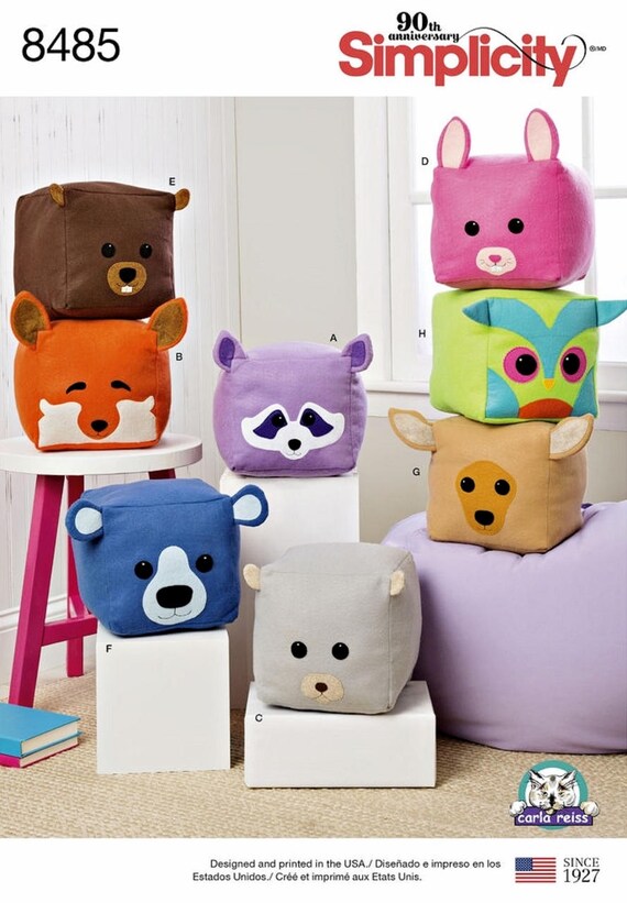 Animal Blocks Toy Pattern 8 inch Stuffed Animal Cubes