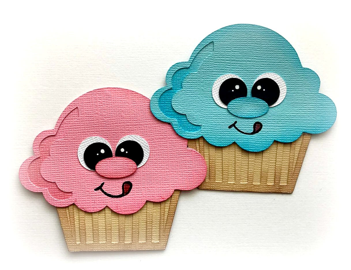 Birthday cupcake choose color premade paper piecing 3d die cut