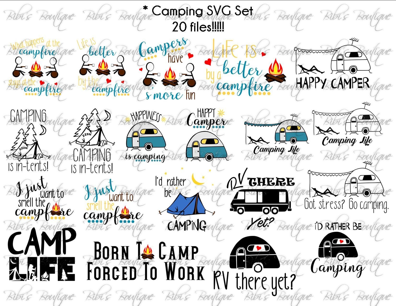 Download 20 Camping SVG files Camp Life Campfire S'Mores