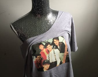 New Kids On The Block Off The Shoulder Tee Shirt Top