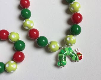 Hungry Caterpillar Jewelry - Caterpillar Bracelet - Hungry Caterpillar Birthday - Caterpillar Necklace - Hungry Caterpillar Birthday Party -