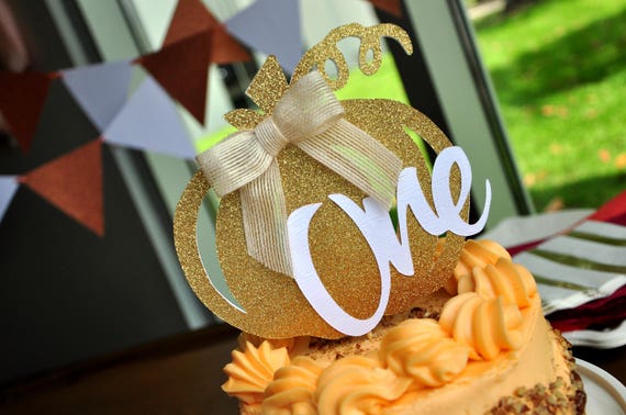 Our Little Pumpkin is Turning One Smash Cake Topper. Pumpkin Birthday Party Decorations. Handmade in 3-6 Business Days. One Cake Topper. Il_570xn
