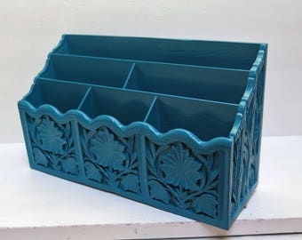 Dark Turquoise / Teal Blue Letter Holder Desk Organizer