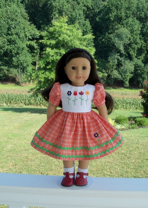 SUPER SATURDAY SALE! Embroidered School Dress / Doll Clothes for American Girl® Kit, Melody, Maryellen or Other 18" Doll