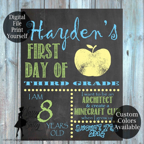First Day Of School Chalkboard Sign 175