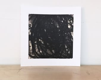 Art Print . Black white + tan Home Decor. Trace 3. Print Size 8" x 8" . unframed .