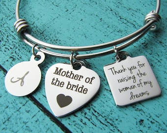 mother of the bride gift from groom, thank you for raising the woman of my dreams, wedding gift for mom mother in law parent, bridal jewelry