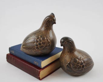 quail family figurines