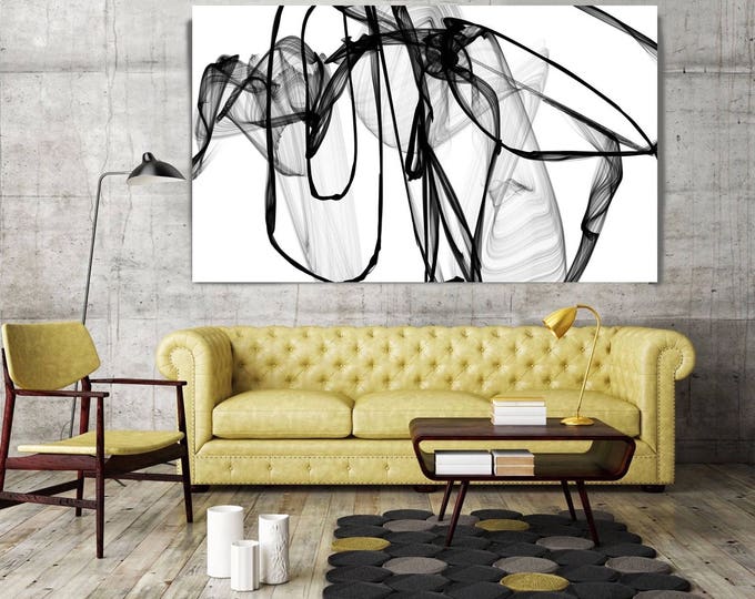 Abstract Expressionism in Black And White 17, Contemporary Abstract Wall Decor, Large Contemporary Canvas Art Print up to 72" by Irena Orlov