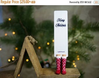 BACK TO SCHOOL 20% off//Red and White Knitted Socks bookmark//Christmas socks best gift for mom//Back to school gift for student, teacher//