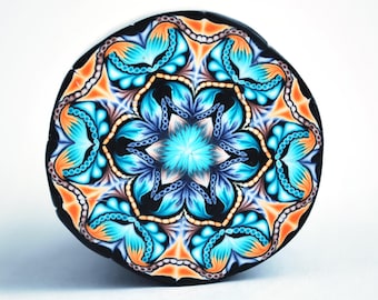 XL Polymer Clay Cane Kaleidoscope, raw and unbaked cane, round cane, Millefiori, Fimo Premo cane