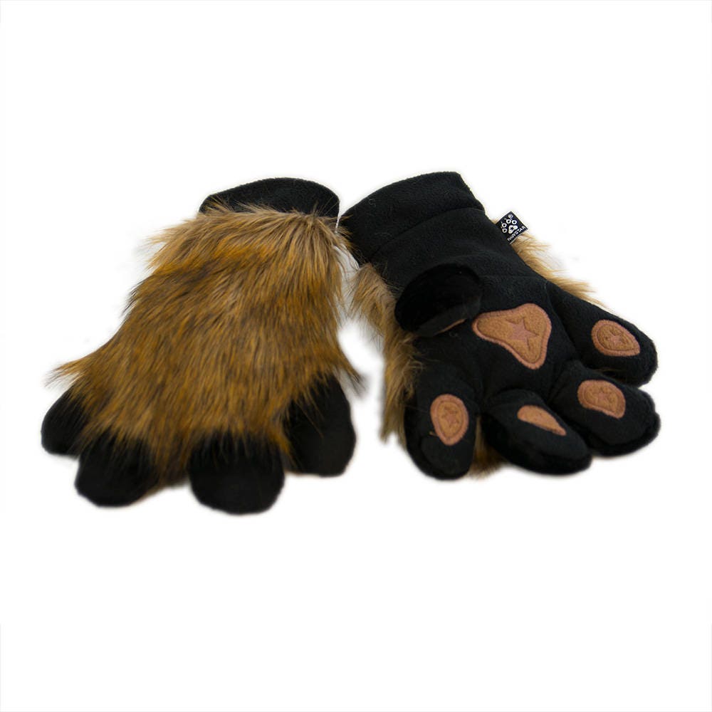 Pawstar PAWMITTS Realistic Fox Fur Paw Gloves Finger hand