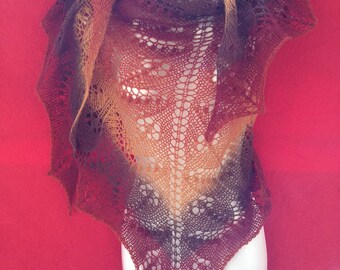 hand knitted Brown shawl