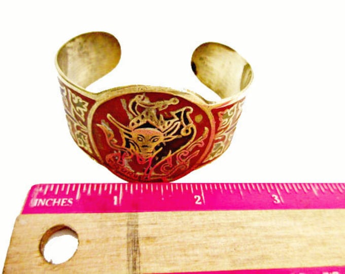 Zodiac Boho Cuff Bracelet - Taurus - Brass Enamel Bangle