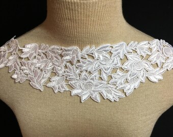 Bridal Applique, Applique, Wedding Applique, White sequence applique, Alecon Applique, Venise Applique, Embroider Applique, G31-424