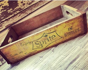 Vintage Very Rare Enjoy Sprite in Bottles Wood Soda Crate