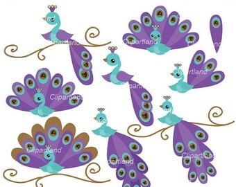 ON SALE INSTANT Download. Peacock clip art. Cpe_3. Personal and commercial use.