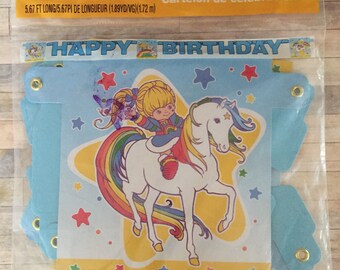 Vintage Rainbow Brite Happy Birthday Banner by Hallmark