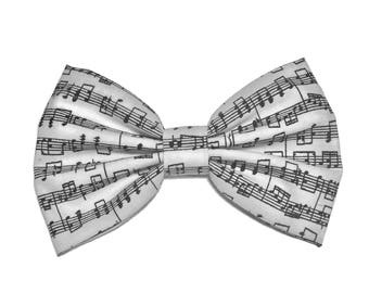 Music Notes Hair Bow, Cotton Fabric Hair Bow, Girls Hair Bow, Handmade Fabric Hair Bow, Big Bow, Kawaii Bows, Baby Bow Clips, Bow Tie 0021
