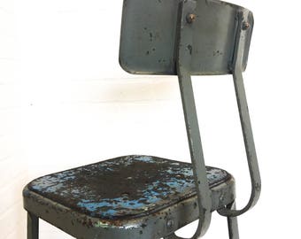 Lyon Industrial Shop Stool Machinist Drafting Chair Metal Furniture Bar Stool