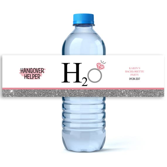 bachelorette party water bottle label wedding water label