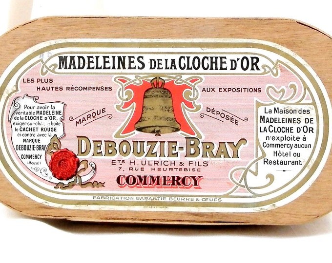 Antique Madeleines de La Cloche D'Or Debouzie Bray Commery Wooden Box, French Spruce Slat Box, Jewelry Trinket Box, Jewelry Casket