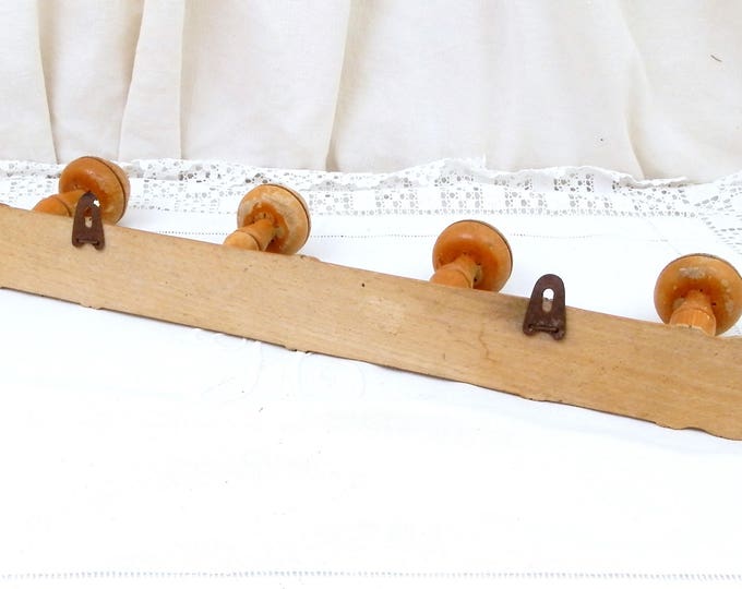 Antique French Traditional Wooden Faux Bamboo Hat Rack, Coat Rack / Hock, French Country Cottage Decor, Retro Rustic Home Entrance Interior