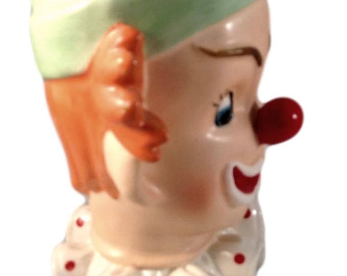 Napcoware Vintage Head Vase Mid Century Clown, Bozo the Clown, Napco C3321