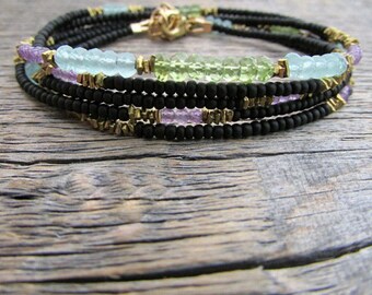 August Birthstone Bracelet, Bead Wrap Bracelet, Peridot Bracelet, Gem Bracelet, Peridot Jewelry, August Bracelet, August Gift, Gift For Her