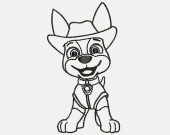 Paw Patrol Dog Machine Embroidery Design - Instant Download Applique Design 448
