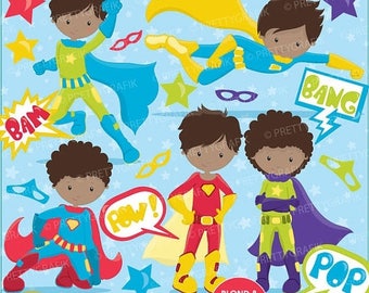 80% OFF SALE Superhero clipart commercial use, vector graphics, digital clip art, digital images - CL675