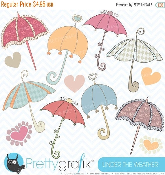 80% OFF SALE Umbrella clipart commercial use, vector graphics, digital clip art, digital images - CL327 Il_570xn