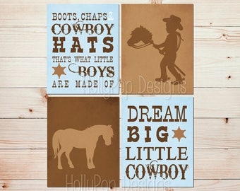 Boots Chaps and Cowboy Hats Toddler boy bedroom Dream big little Cowboy Boy nursery art Baby decor Little Cowboy nursery art Boys room #1529