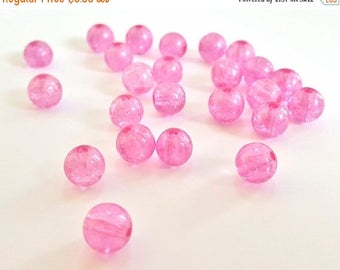 50% OFF Pretty Pink Round Glass Beads. 8mm in Size. 19 Beads. Pretty in Pink!! Basic But Very Nice!!