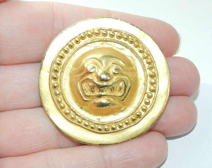 Oriental Brooch Pin, Fu Dog Brooch Pin, Chinese Motif Jewelry, Vintage Jewellery, 80s Couture Brooch, Great Vintage Condition, Gift for Her