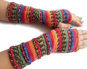Fingerless Gloves, Hand Knit Arm Warmers