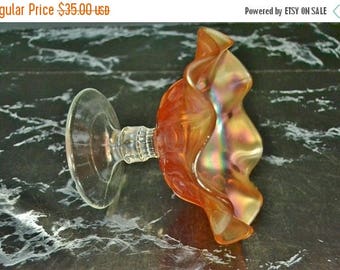 On Sale Marigold Carnival Glass Candy Dish - Dugan Glass Coin Spot