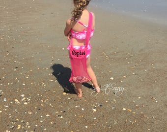 Seashell bag, Sea Shell Bags, Kids Mesh Beach Bag, Personalized Shell Collecting Bag, Kids Tote, Beach Bag