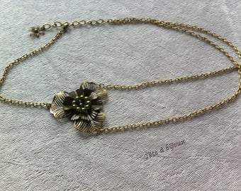 Headband olive green vintage flower with Pearl semi-perles wedding head jewelry
