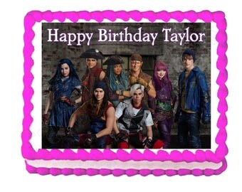 Disney Descendants 2 full cast party decoration edible cake image cake topper frosting sheet