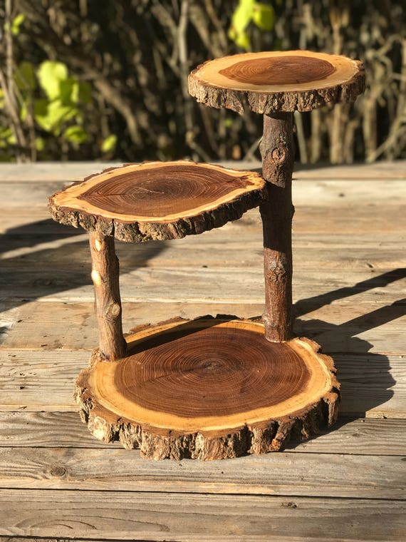 Jumbo 3 Tiered Elm Wood Rustic Cake 30 Cupcake Stand Collapsible Il 570xn