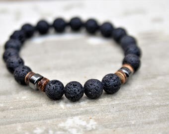 Men Bracelet Beaded Bracelet Boyfriend Gifts For Him Lava Bracelet Long Distance Relationship Bracelet Husband Gifts For Brother Gifts