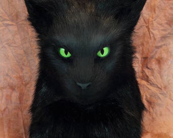 Black Cat Fursuit head realistic mask, articulated jaw, realistic eyes and jawset furry furries costume, VOODOO DELICIOUS