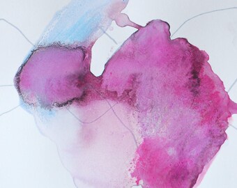 Original Abstract Art by Nicole Young - Washed Away - Purple and Blue Painting