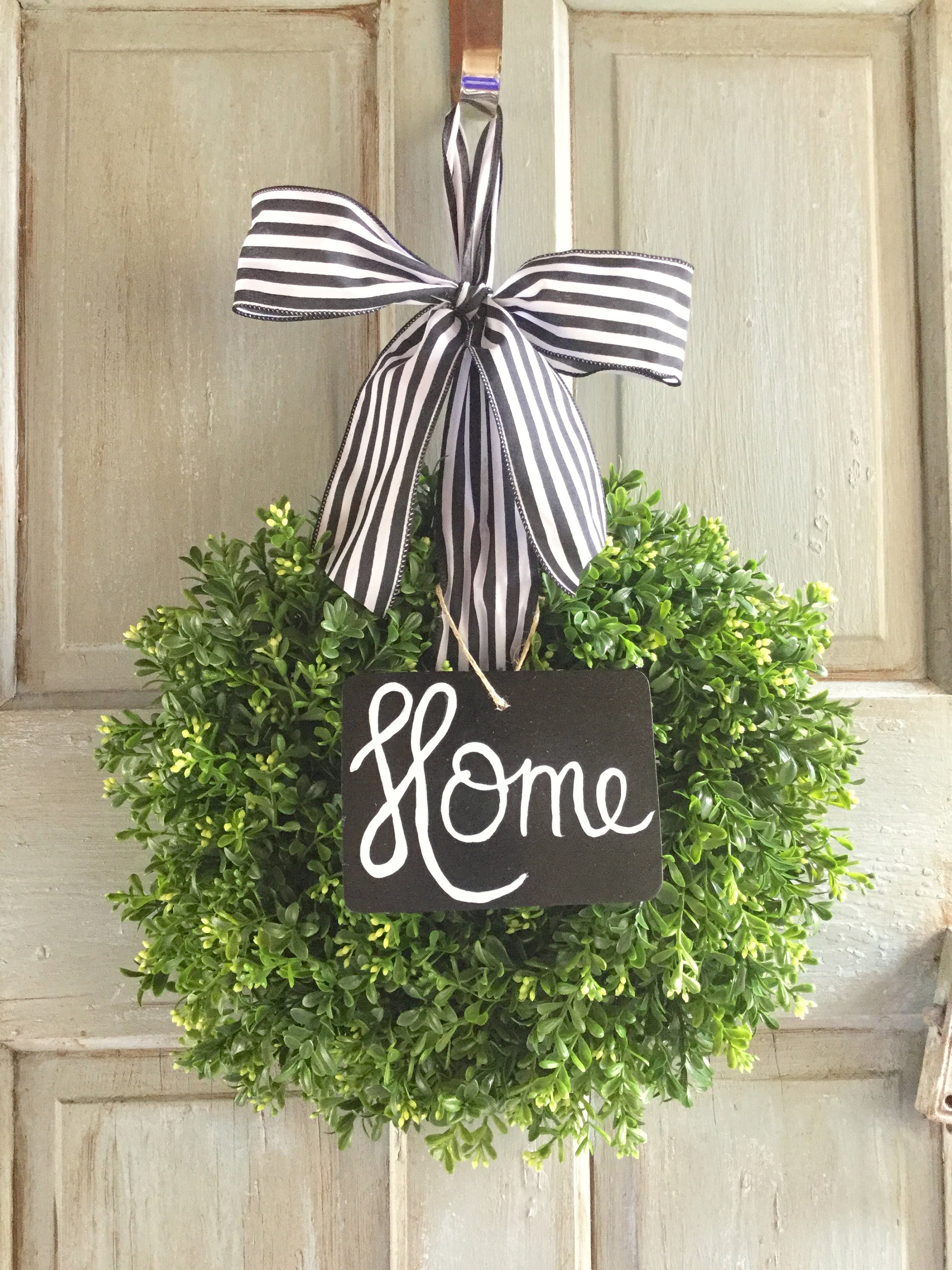 Home Sign Boxwood Wreath Wreath With Hand Lettered Sign   Il Fullxfull.1272838012 35x4 