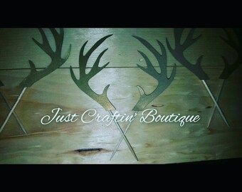 Deer antler cupcake toppers -10 set // any color // party set cupcake toppers + antler shirt
